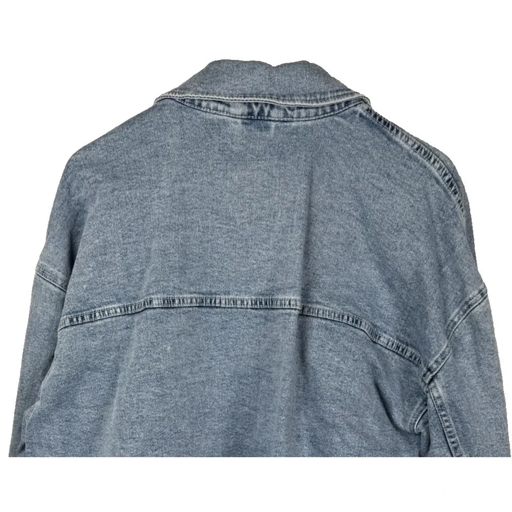 Abercrombie & Fitch Oversized Denim Shirt Jacket Shacket Light Wash Extra Large - Picture 7 of 9